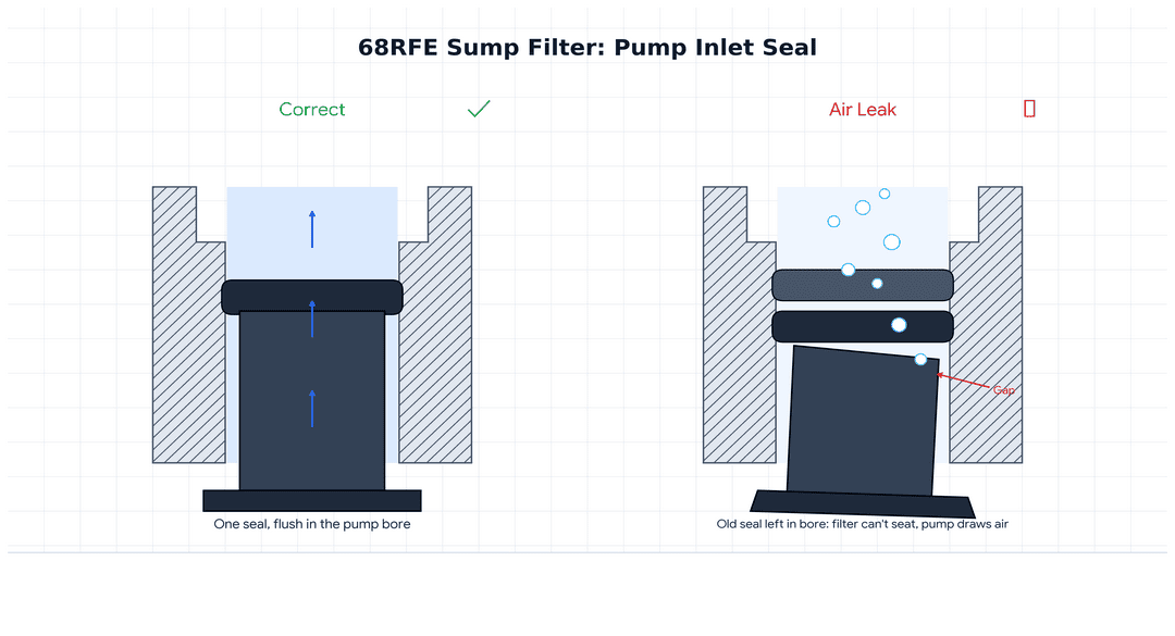 68RFE sump filter pump inlet seal