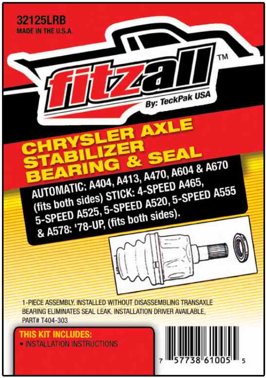 Bearing Axel Support Stabilizer Chrysler