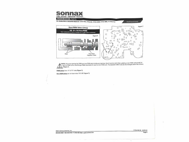 Sonnax TCC Regulator & Isolator Valve Kit 4L60E 4L65E 4L70E