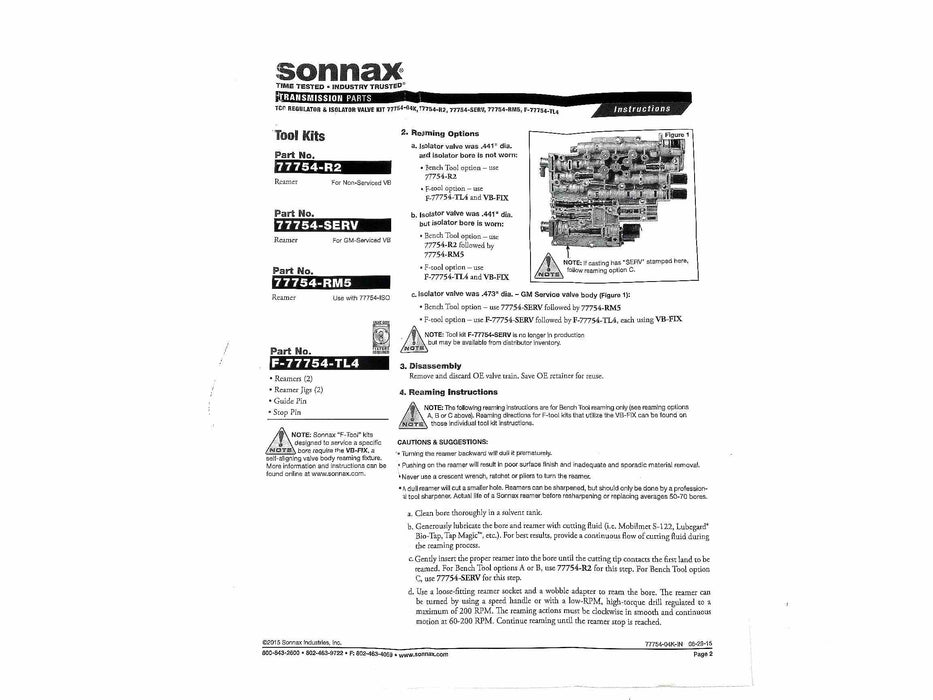 Sonnax Tcc Regulator And Isolator Valve Kit 4L60E 4L65E 4L70E — Sun