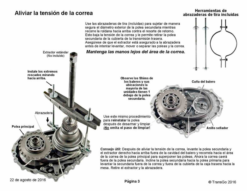 Transgo Pulley Tool Kit Fits JF011E JF015E 2007/UP