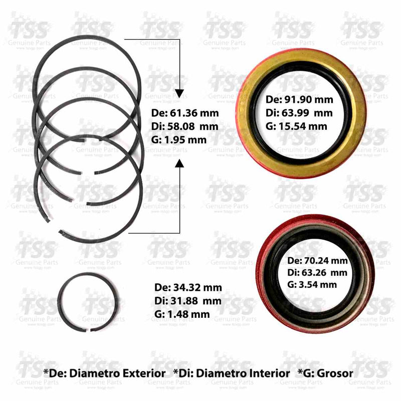 Overhaul Kit 5 Metal Rings AT540 AT543 AT545