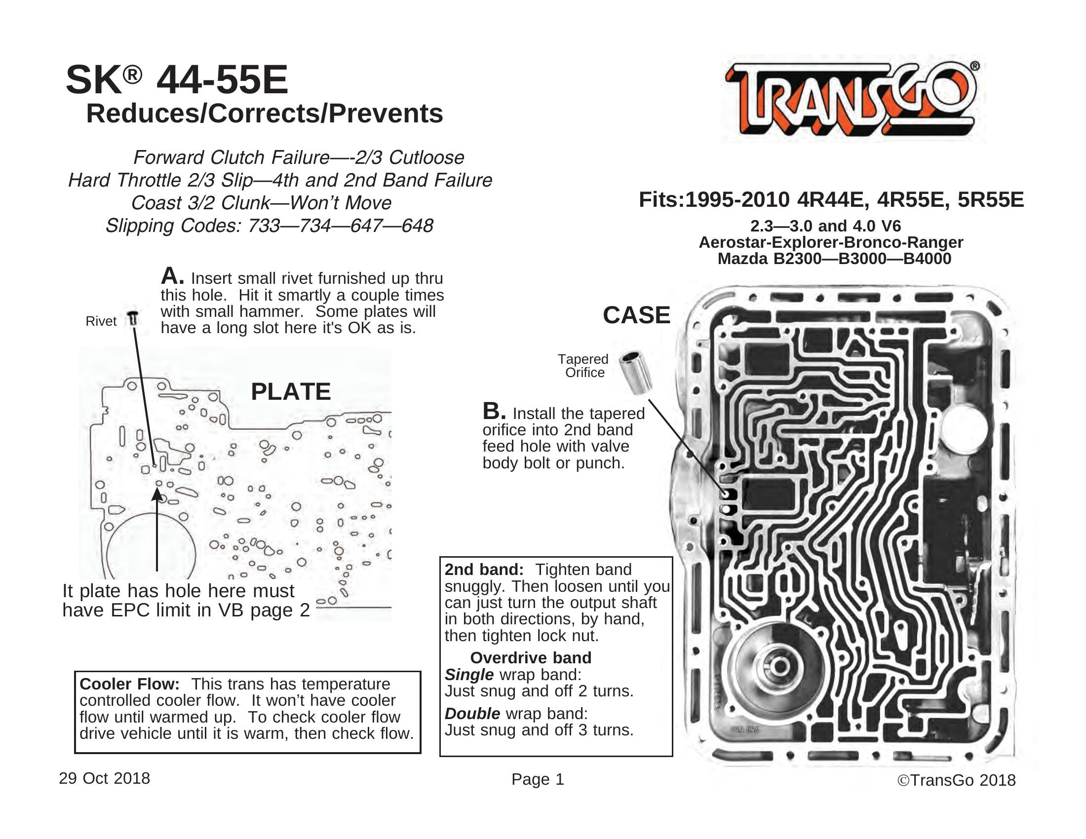 SK 44-55E Shift Kit Transgo 4R55E 5R55E 4R44E 5R44E — Sun