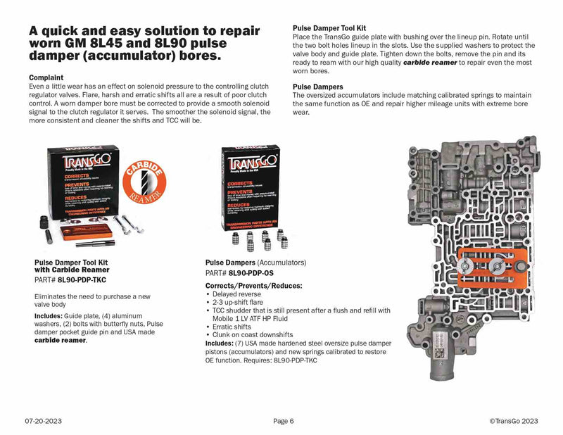 Transgo Shift Kit 8L45 8L90 2015/UP 