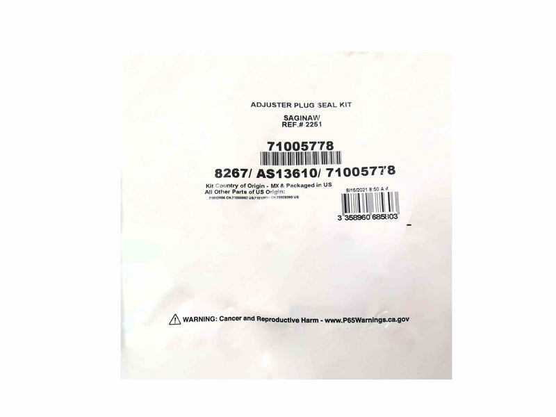 Power Steering Adj Plug Seal Kit Transtec Chevrolet Cadillac Gmc Hummer Oldsmobile Pontiac