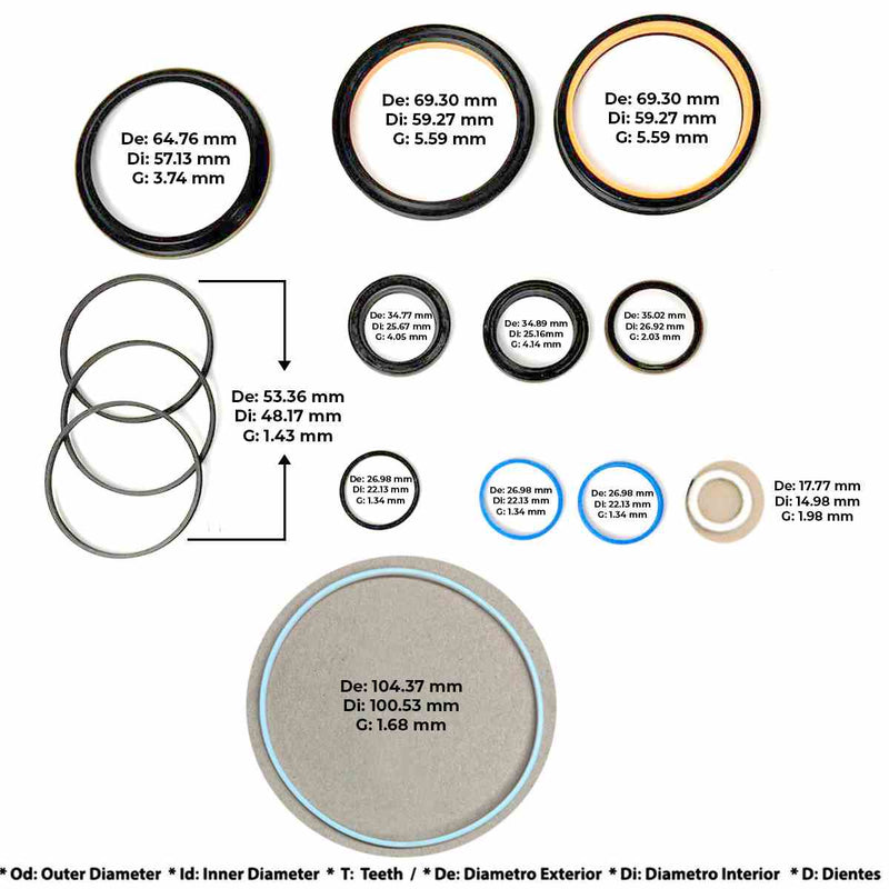 Power Steering Complete Gear Seal Kit Rh Sheppard M110 With Bold On Retaining Tab Style Sector Shaft
