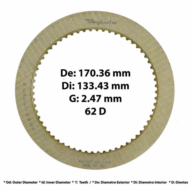 Friction Plate Raybestos Forward (Rear) Clutch High Energy T8 A518 A618 36RH 37RH