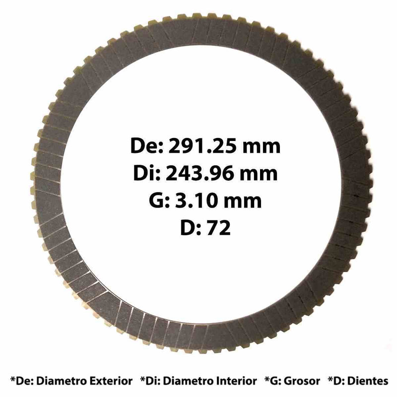 Friction Plate Single Sided 4181.292.033 ZF Ecolife External Teeth