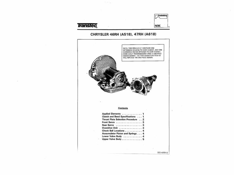 Overhaul Kit Transtec with Molded Pan Gasket 48RE