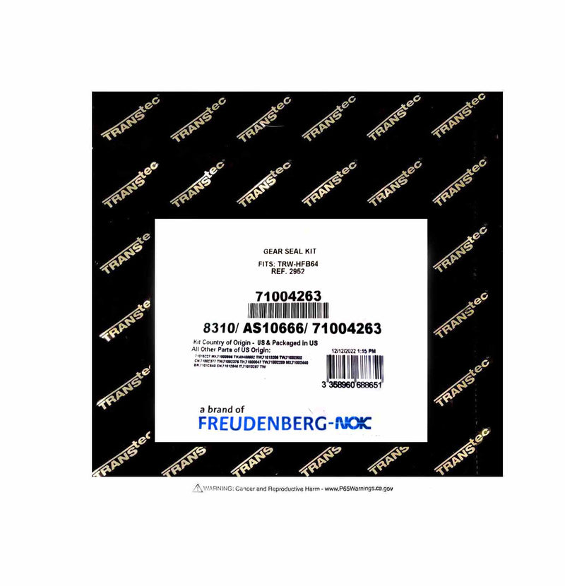 Complete Gear Seal Kit Transtec TRW HFB64 