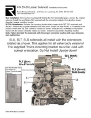 KIT SOLENOID LINEAR (INCLUDES SLU, SLT, SLS AND BRACKET) AW55-50SN, AF33-5, AW55-51SN