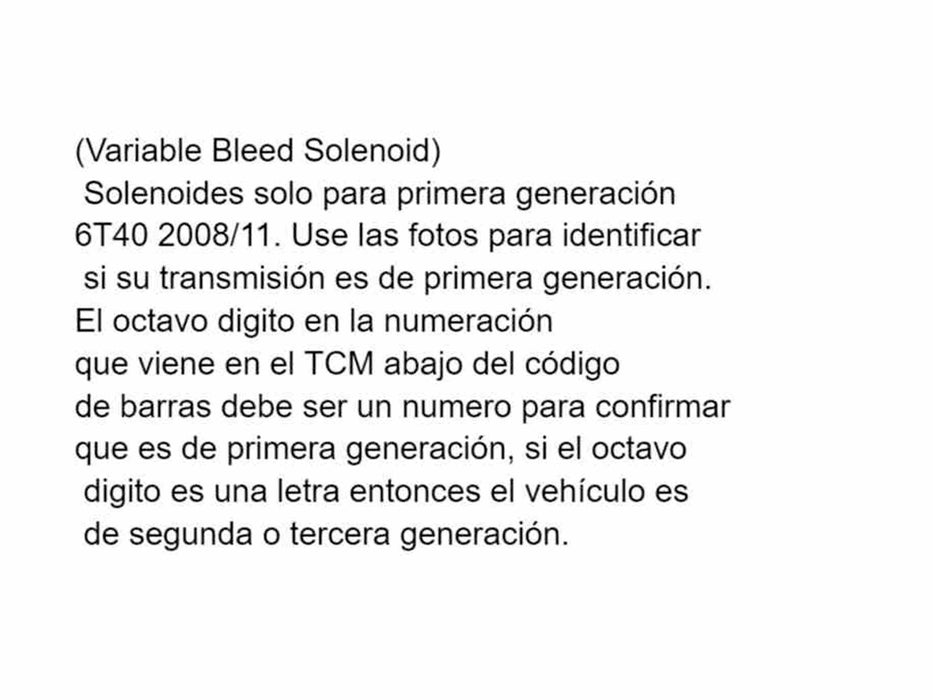 Solenoid Kit 1st Genaration VBS 6T40 2008/11