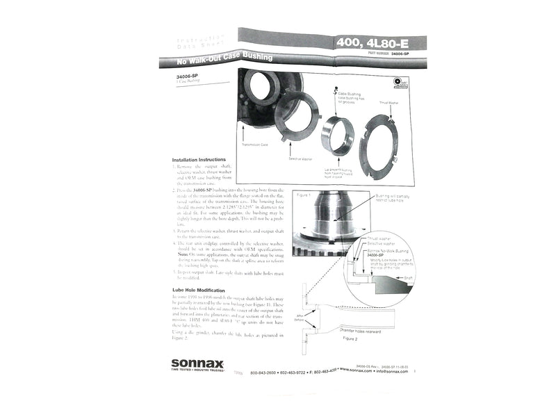 BUSHING CASE SONNAX TH400, 4L80E 4L85E - Suntransmissions