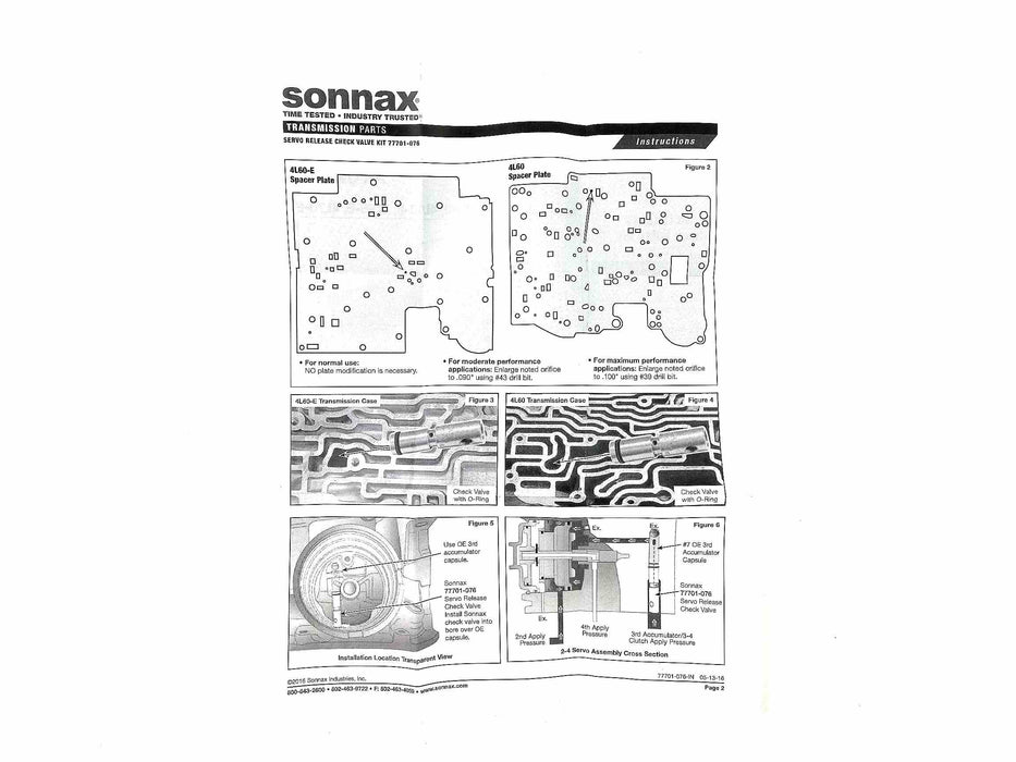 Servo Release Check Valve Kit Sonnax TH700 TH700-R4 4L60E 4L65E 4L70E M30 M32 M33 M70