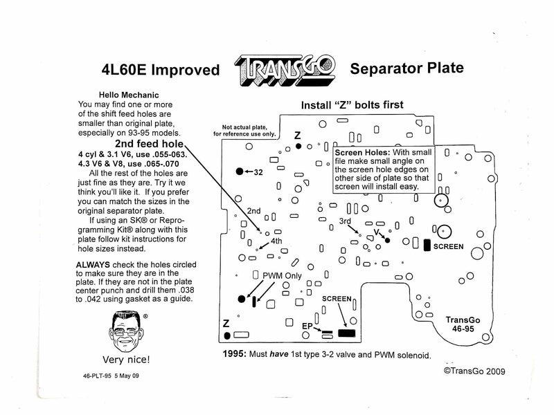 Plate Valve Body Separator Universal 4L60E M30 M33 1995