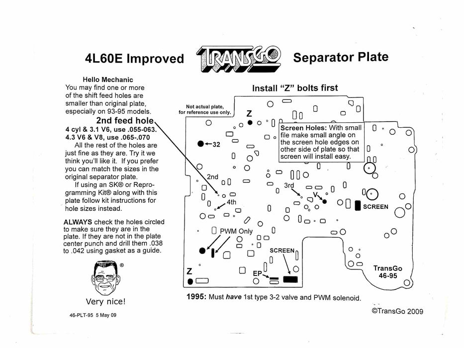 Plate Valve Body Separator Universal 4L60E M30 M33 1995