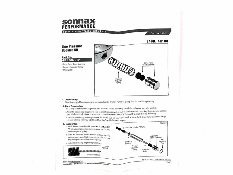 Line Pressure Booster Kit Sonnax E4OD 4R100 — Sun Transmissions