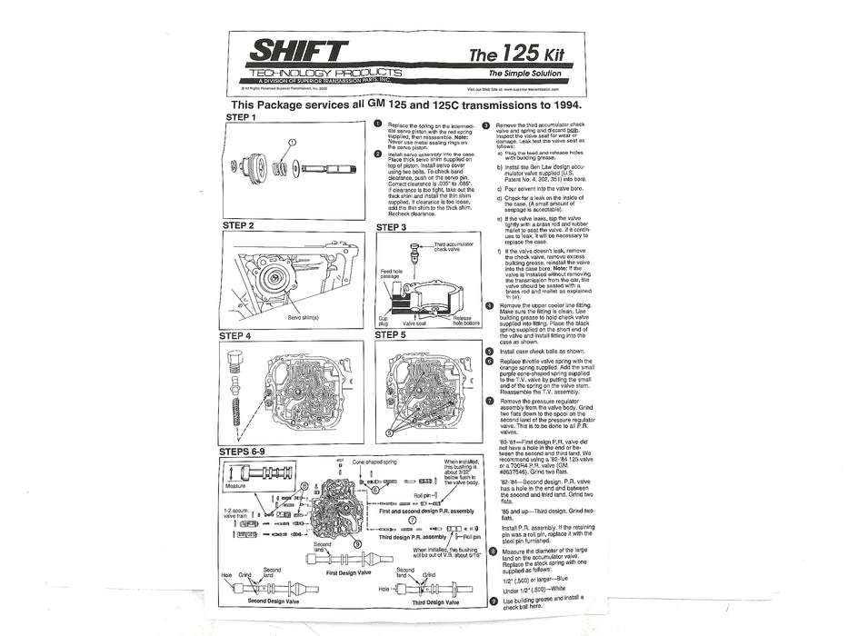 SHIFT KIT SUPERIOR TH125, TH125C - Suntransmissions