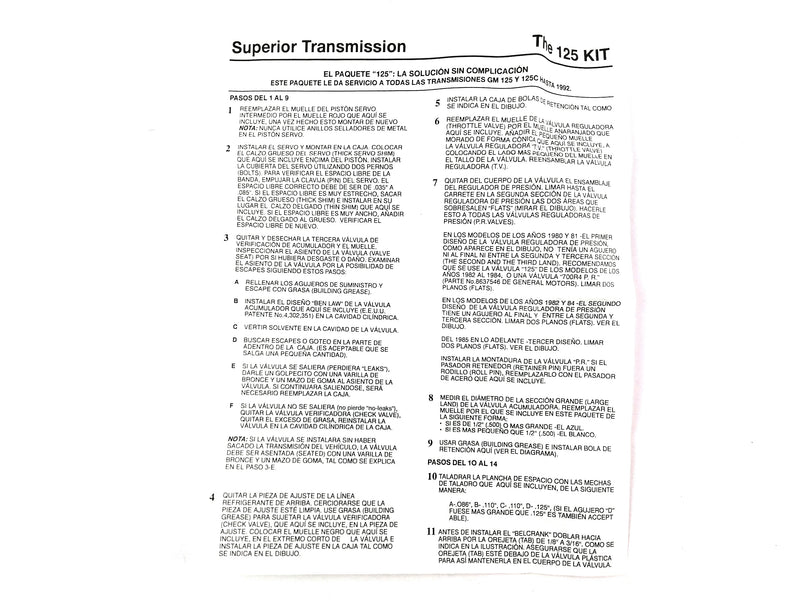 SHIFT KIT SUPERIOR TH125, TH125C - Suntransmissions