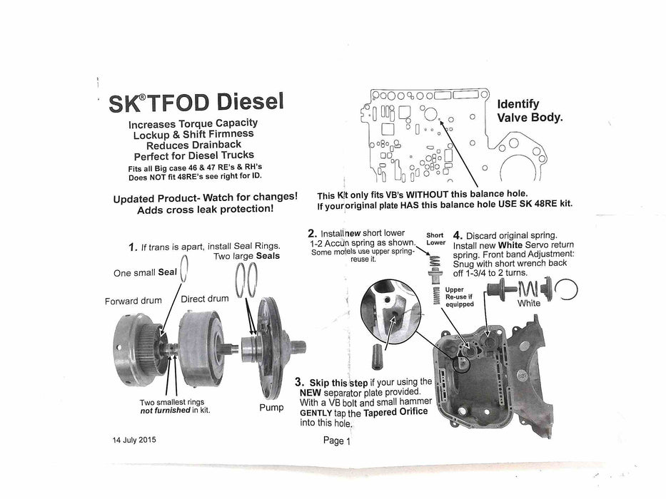 Shift Kit TRANGO Gas and Diesel A500 A518 A618