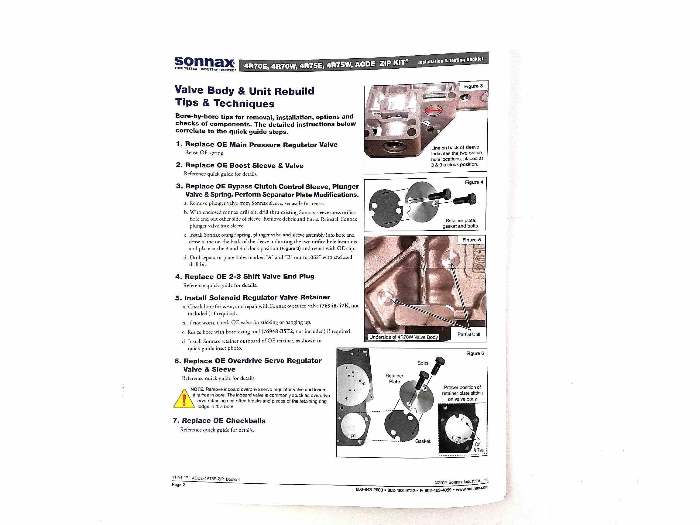 Zip Kit Sonnax 4R70E 4R70W 4R75E 4R75W AODE — Sun Transmissions