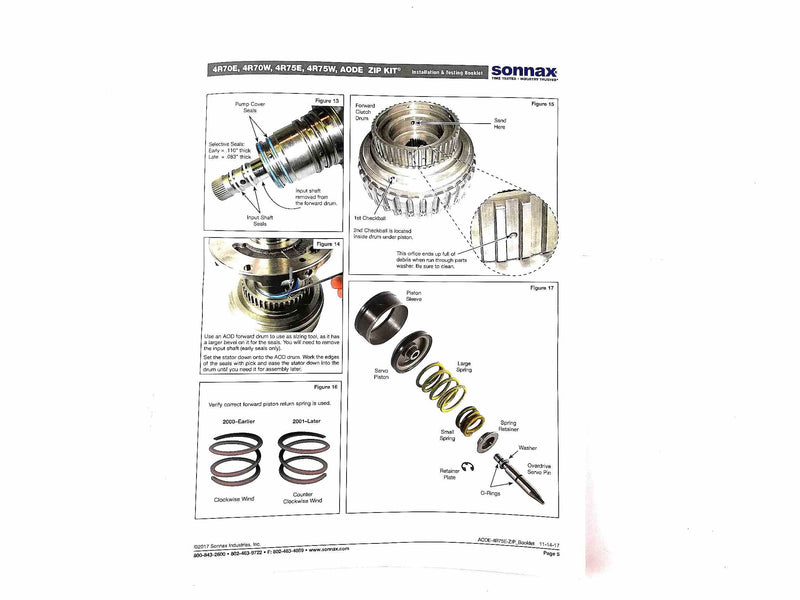 Zip Kit Sonnax 4R70E 4R70W 4R75E 4R75W AODE