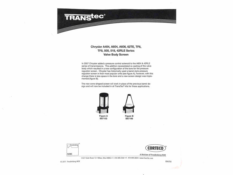 Overhaul Kit Transtec (No Pan Gasket) 42RLE