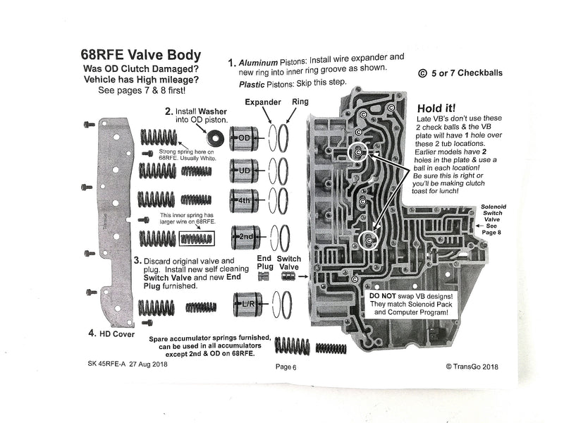 SHIFT KIT TRANSGO 45RFE 5-45RFE 68RFE - Suntransmissions