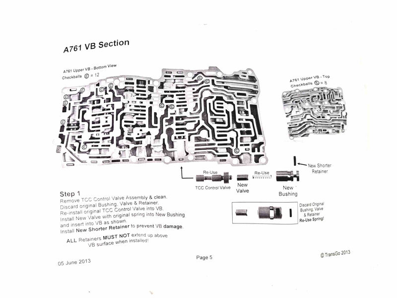 Shift Kit Transgo No Tool 2003/UP A750E A750F A760E A760H A761E A960E AB60E AB60F