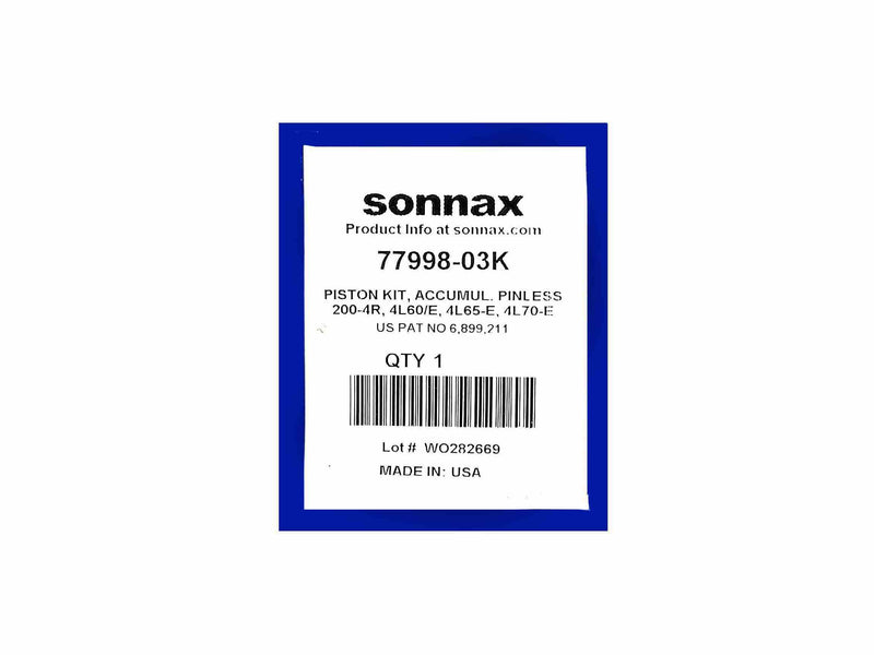 Pinless Accumulator Piston 1-2 & 3-4 Kit Sonnax TH700-R4 4L60E 4L65E 4L70E TH200-4R